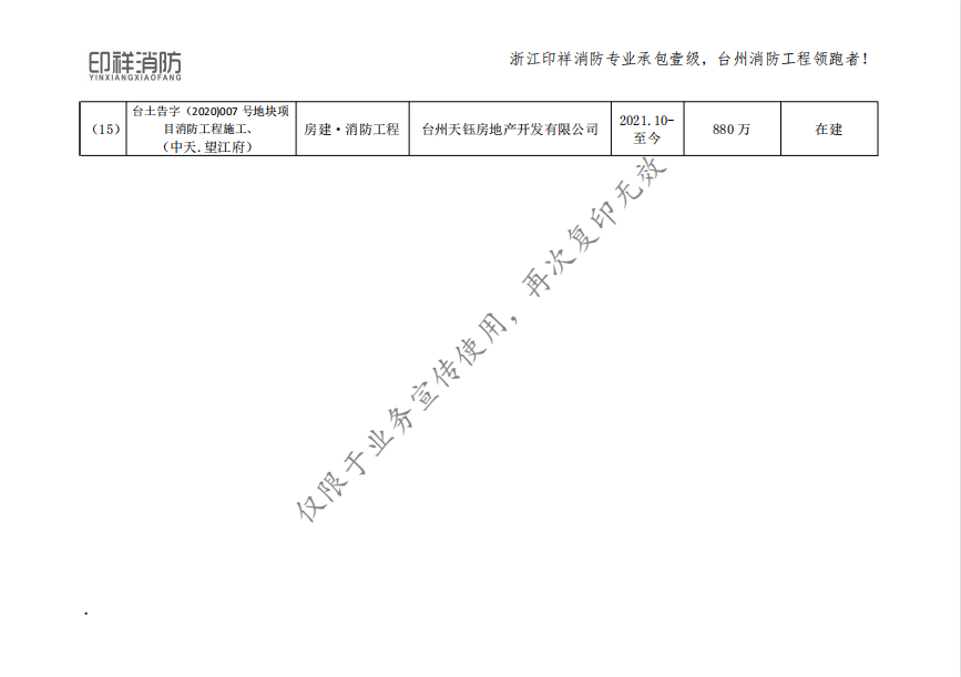 浙江印祥消防工程有限公司業(yè)績(jī)表-地產(chǎn)房產(chǎn)類