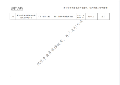 浙江印樣消防工程有限公司業(yè)績(jī)表-化工和廠房類